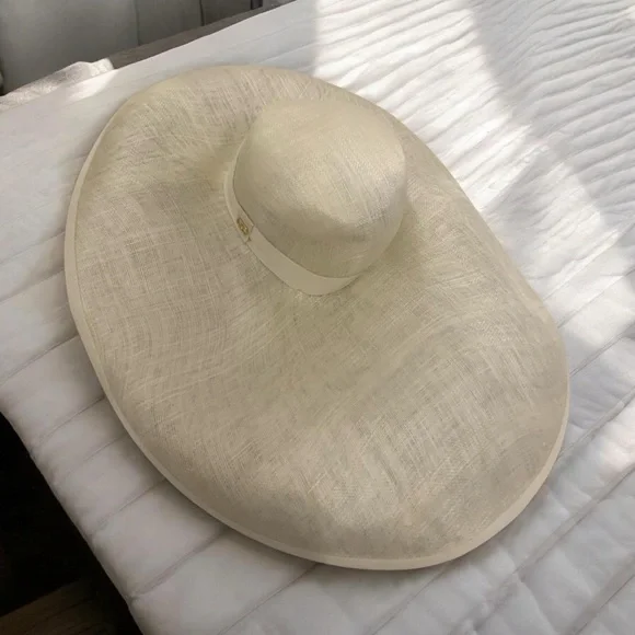 Valentino Garavani Large Brim Abaca Sun Hat Size 56 EU=21 7/8" - Picture 7 of 16